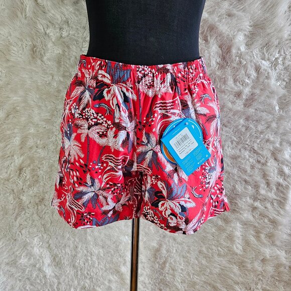 Columbia PFG Women's Red 50 UPF Rate Palm Tree Super Backcast Water Shorts XS - Picture 1 of 11